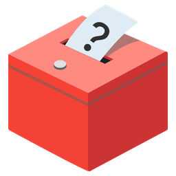 ballot box with ballot and red question mark