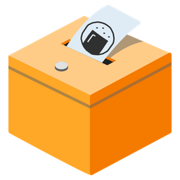 ballot box with ballot and rice cracker