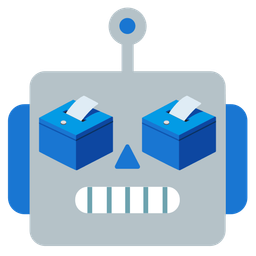 ballot box with ballot and robot