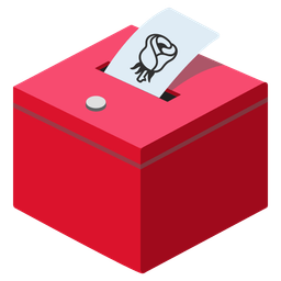 ballot box with ballot and rose