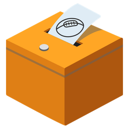 ballot box with ballot and rugby football
