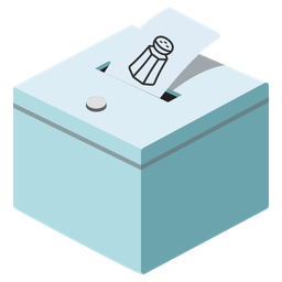 ballot box with ballot and salt