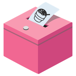 ballot box with ballot and shaved ice