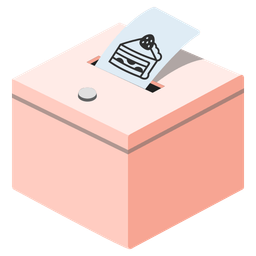 ballot box with ballot and shortcake
