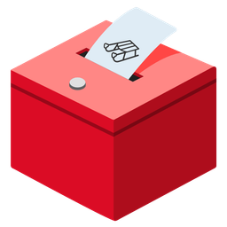 ballot box with ballot and sled
