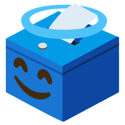 Ballot box with ballot and Smiling face with halo