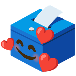Ballot box with ballot and Smiling face with hearts