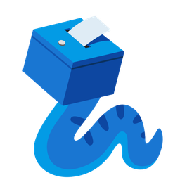 ballot box with ballot and snake