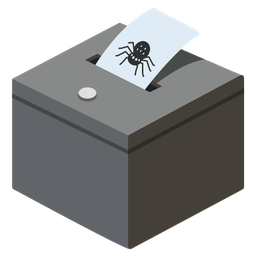 ballot box with ballot and spider