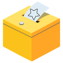 ballot box with ballot and star