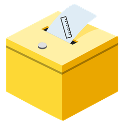 ballot box with ballot and straight ruler