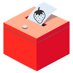 ballot box with ballot and strawberry