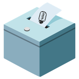 ballot box with ballot and studio microphone