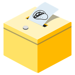 ballot box with ballot and taco