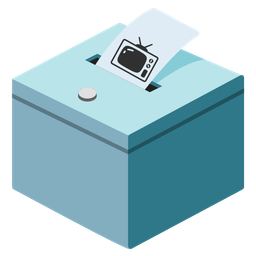 ballot box with ballot and television