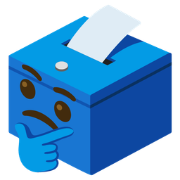 ballot box with ballot and thinking face