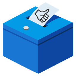 ballot box with ballot and thumbs up