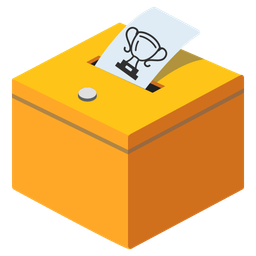 ballot box with ballot and trophy