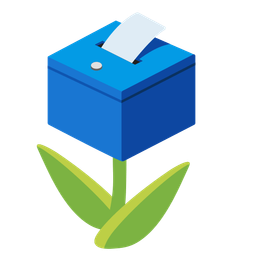 ballot box with ballot and tulip