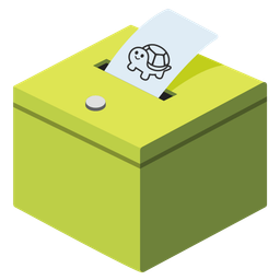 ballot box with ballot and turtle
