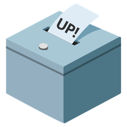 ballot box with ballot and UP! button