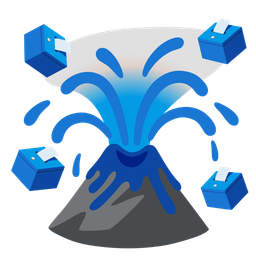ballot box with ballot and volcano