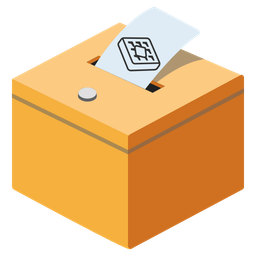 ballot box with ballot and waffle
