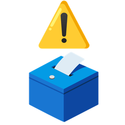 ballot box with ballot and warning