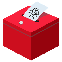 ballot box with ballot and wilted flower