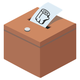 ballot box with ballot and wood
