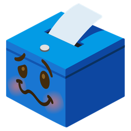ballot box with ballot and woozy face