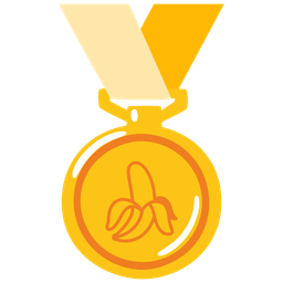 banana and 1st place medal
