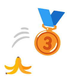 banana and 3rd place medal