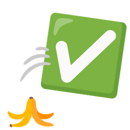 banana and check mark button