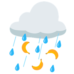 banana and cloud with rain