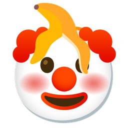 banana and clown face