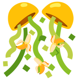 banana and confetti ball