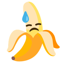 banana and downcast face with sweat