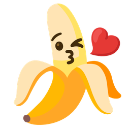 Banana and Face blowing a kiss
