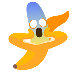 banana and face screaming in fear