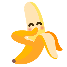 banana and face with hand over mouth