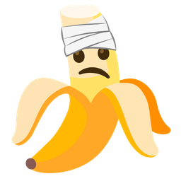 banana and face with head-bandage