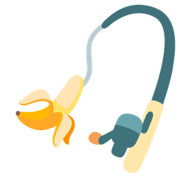 banana and fishing pole