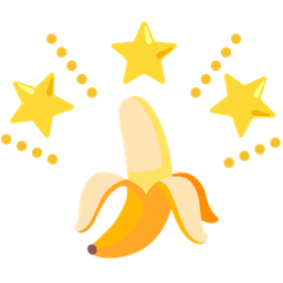 banana and glowing star