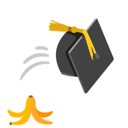 banana and graduation cap