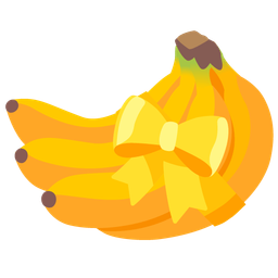 banana and heart with ribbon