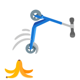 banana and kick scooter