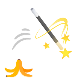 banana and magic wand