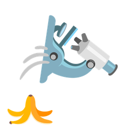 banana and microscope