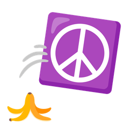 banana and peace symbol